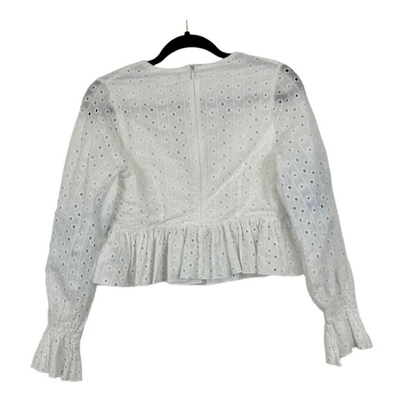 Altard State Womens Size Small White Eyelet Peplum Top - Picture 3 of 4